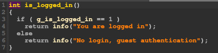 IDA pseudocode of the `is_logged_in` function
